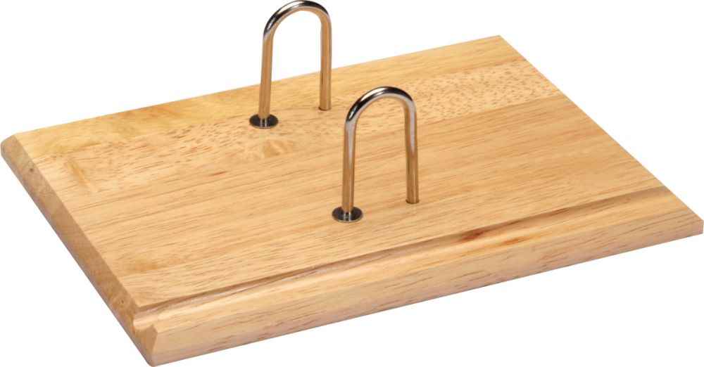 Image de  Socle en bois vernis 2 anneaux métal 