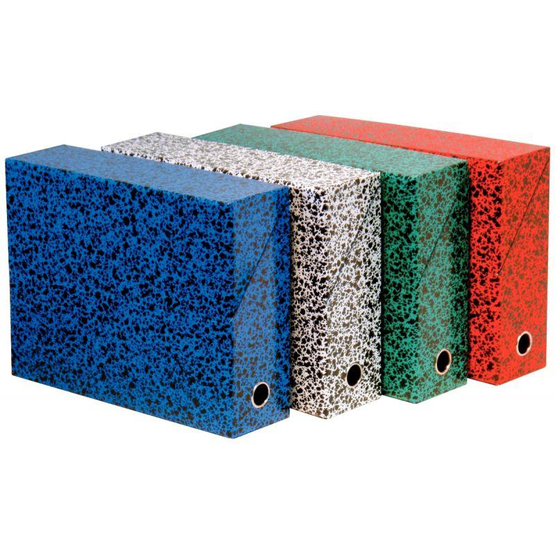 Image de  Boite de transfert papier marbré, dos 9 cm, bleu 