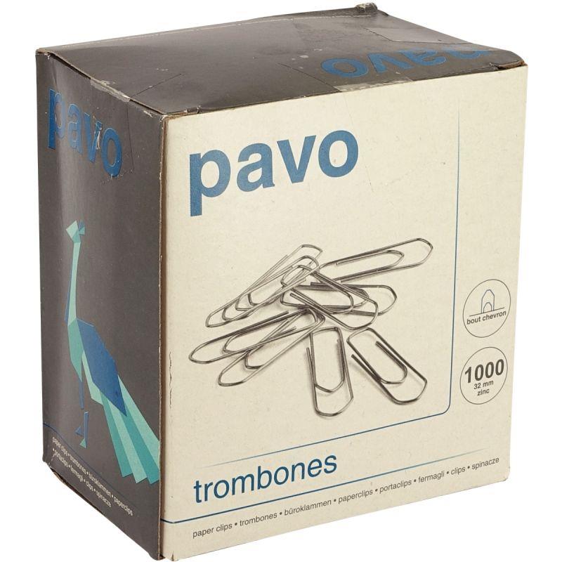 Image de  Boîte de 1000 trombones 32mm bout chevron 