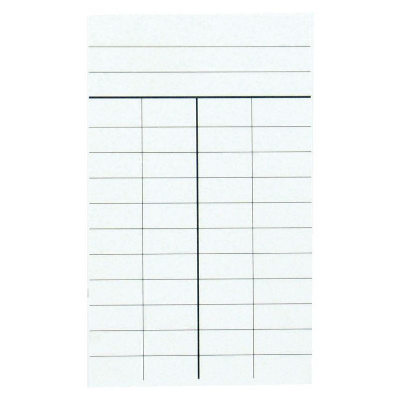 Image de  Paquet de 1000 fiches de prêt, 4 colonnes dimensions : 12,5 x 7,5 cm 