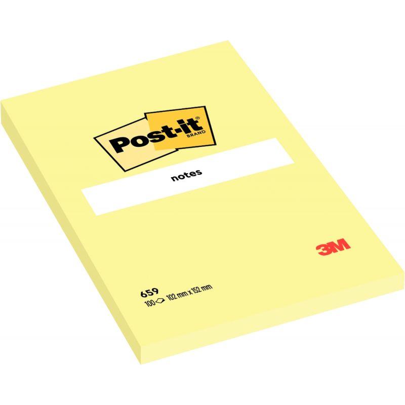 Image de  Bloc de 100 feuilles post-it notes 102 x 152 mm coloris jaune 