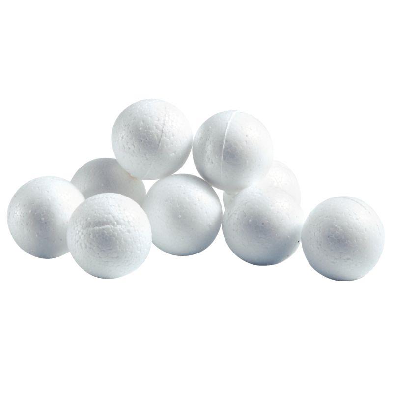 Image de  Lot de 10 boules en styropor, diamètre 5 cm 