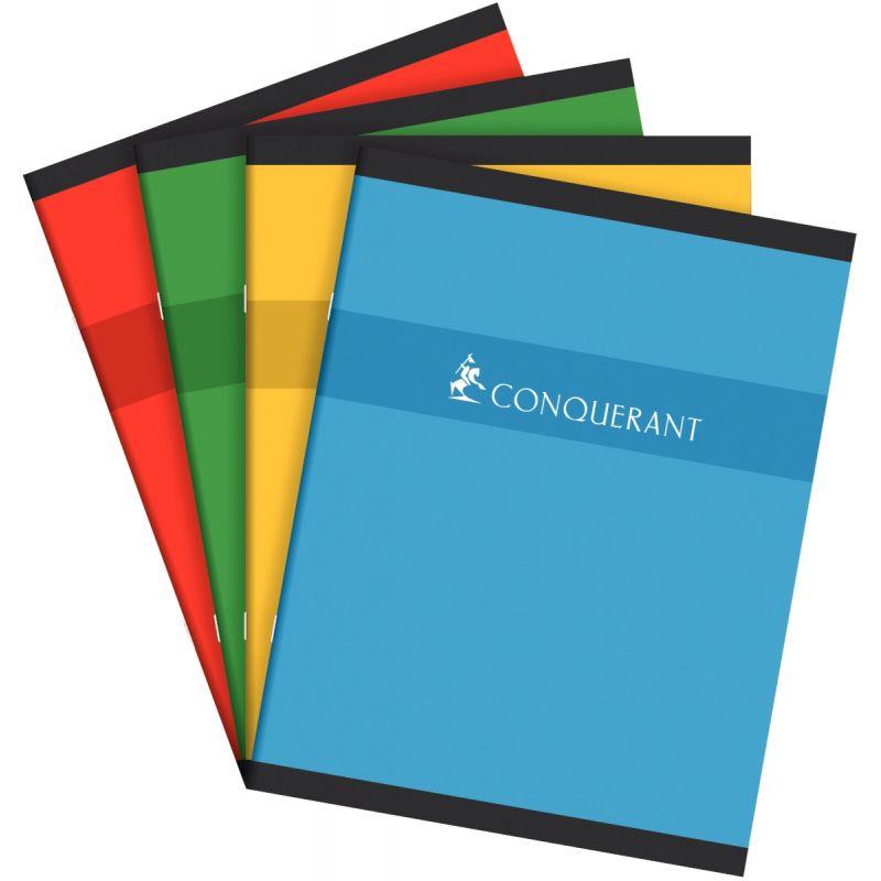 Image de  Cahier piqué 96 pages CONQUERANT, format 17x22 cm, quadrillé 5x5, papier 70g 