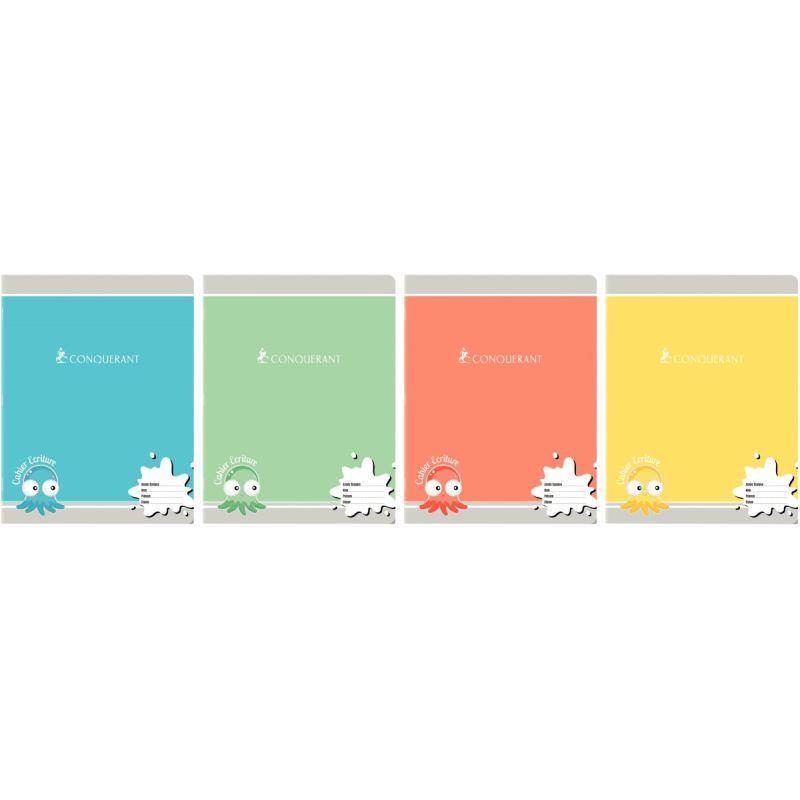 Image de  Cahier d''apprentissage piqûre 32 pages, 17x22 cm, double ligne 3 mm interligne et verticale 70g 