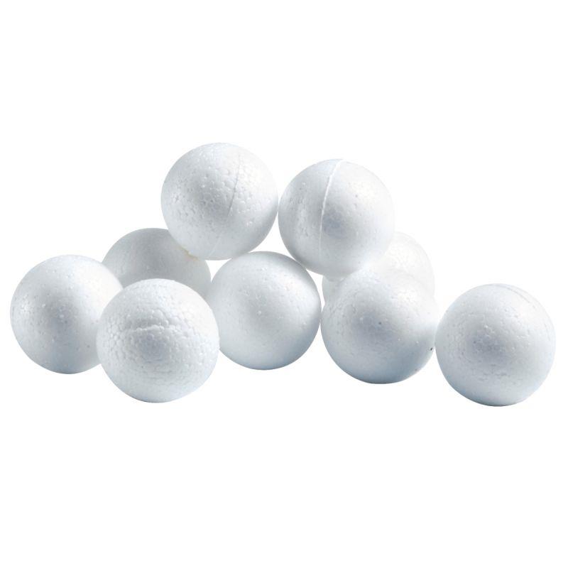 Image de  Lot de 10 boules en styropor, diamètre 3,5 cm 
