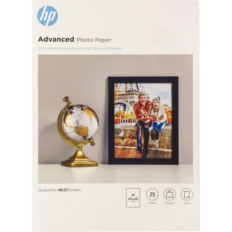 Image de  Paquet de 25 feuilles de papier photo brillant marque HP Q5456A format A4 (21 x 29,7 cm) 250g 