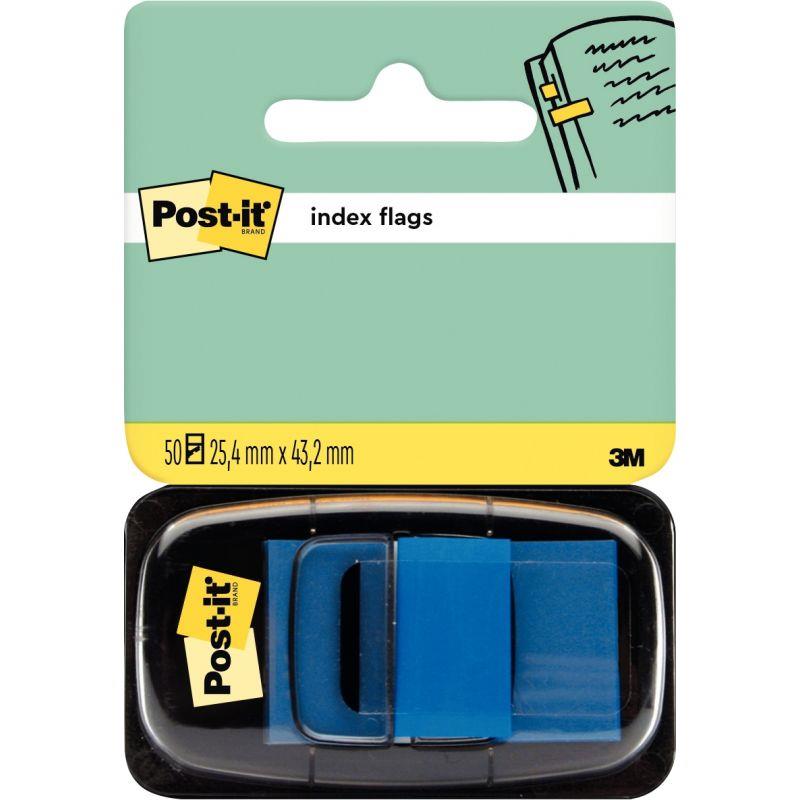 Image de  Carte de 50 index post-it repositionnables  format 25,4 x 43 mm bleu 