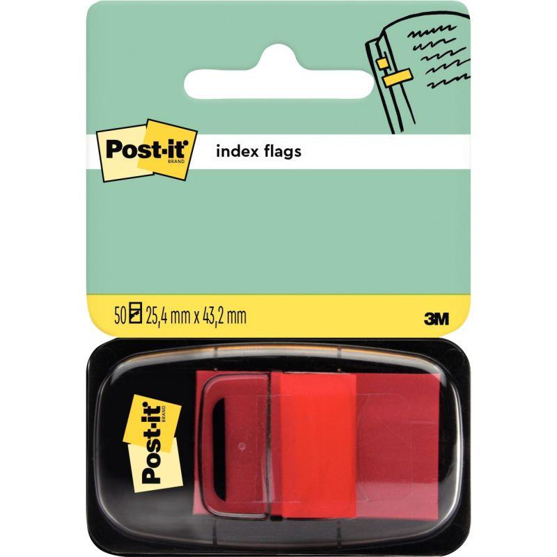 Image de  Carte de 50 index post-it repositionnables format 25,4 x 43 mm rouge 