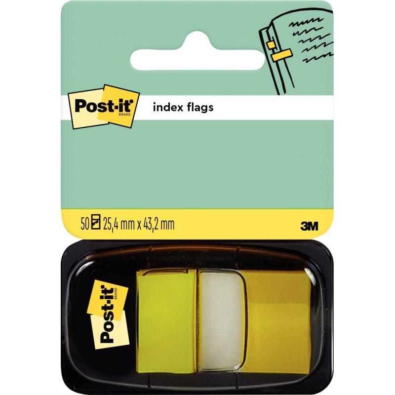 Image de  Carte de 50 index post-it repositionnables format 25,4 x 43 mm jaune 