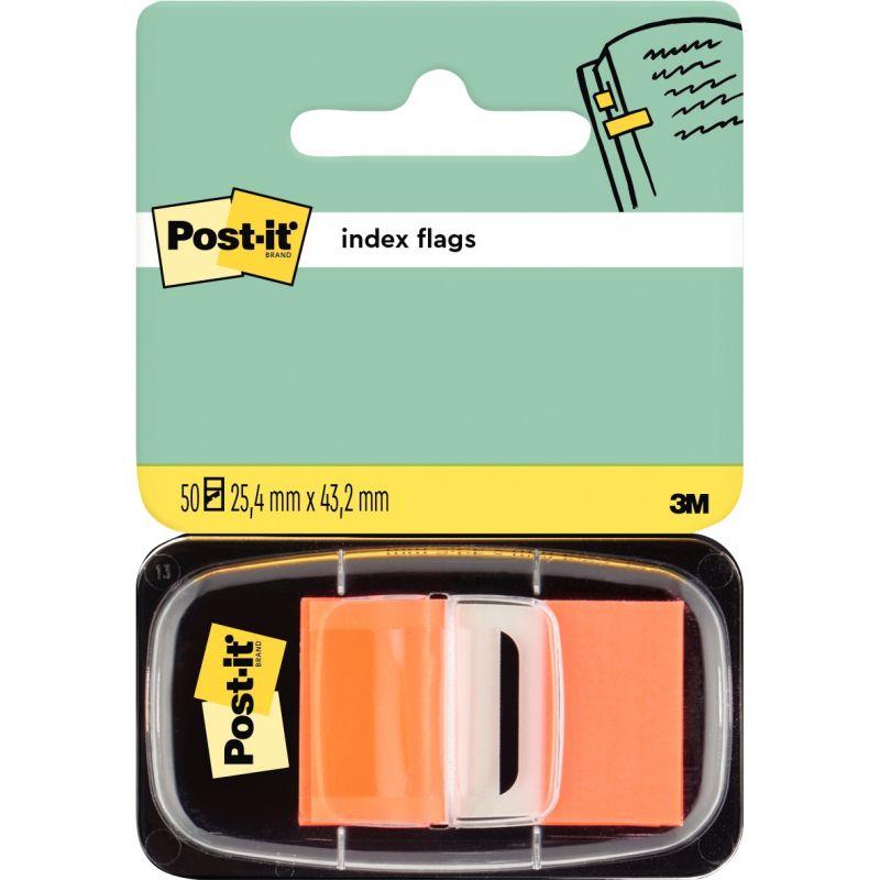 Image de  Carte de 50 index post-it repositionnables format 25,4 x 43 mm orange 