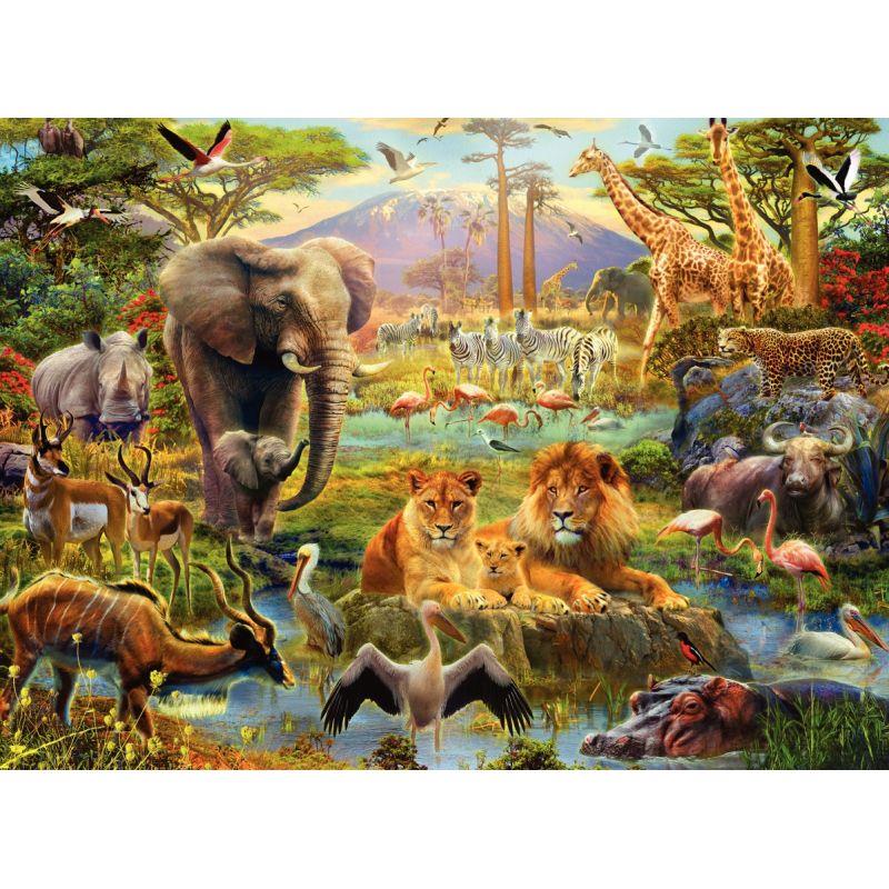 Image de  Puzzle XXL 200 pièces, les animaux de la savane 