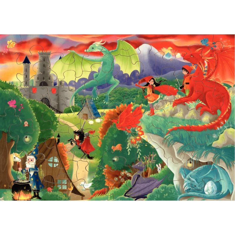 Image de  Puzzle en bois d''environ 50 pièces, les dragons 