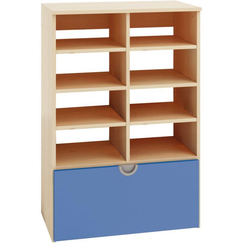Image de  Etagère 8 cases + 1 bac à roulettes CUBO 