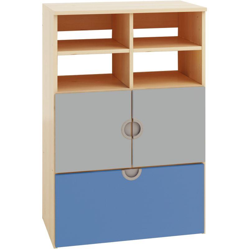 Image de  Etagère 4 cases + 2 portes + 1 bac 