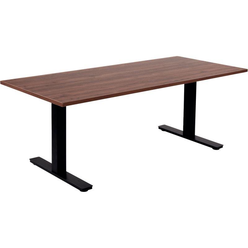 Image de  Bureau assis debout L180 cm Boost piètement Noir plateau Noyer 