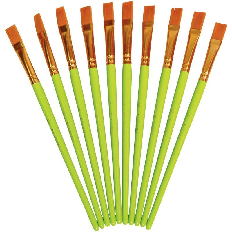 Image de  Sachet de 10 pinceaux synthétique plats n°12 