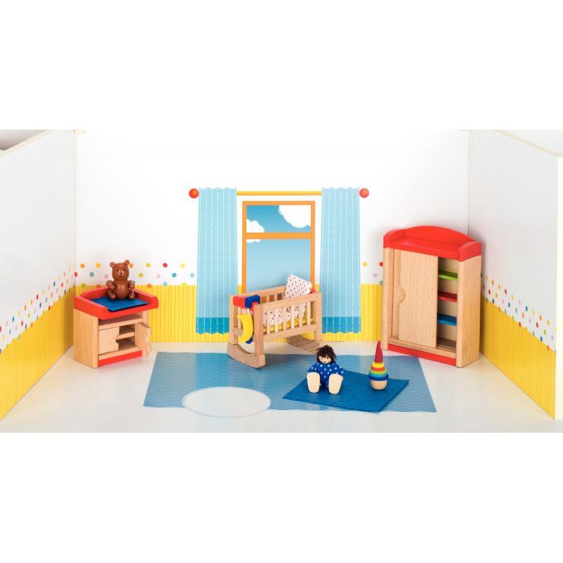 Image de  Chambre de bébé pour maison de poupées, 12 pièces 