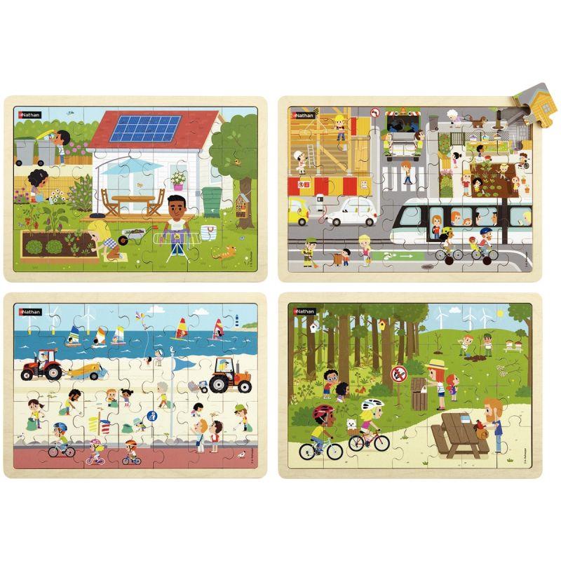 Image de  Lot de 4 puzzles, éco-citoyens 