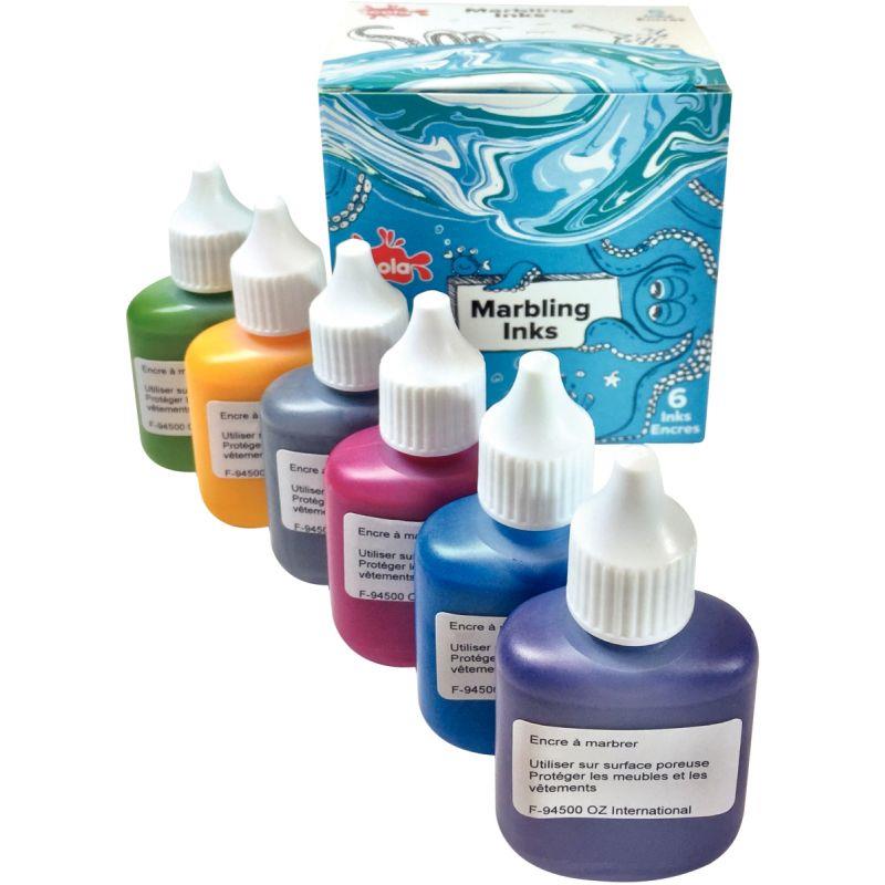 Image de  Kit de marbling 6 flacons 25ml, couleurs métalliques 