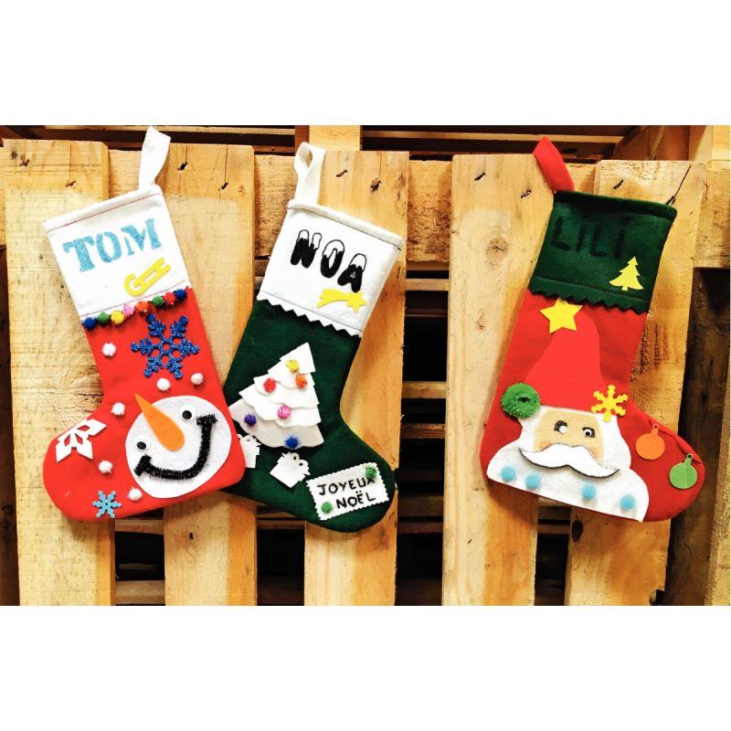 Image de  Lot de 10 chaussettes de Noël en feutrine 