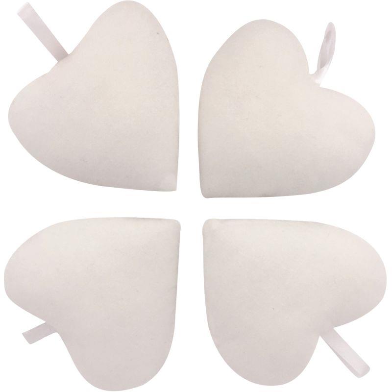 Image de  Lot de 10 coeurs en coton blanc 8 x 9 cm 