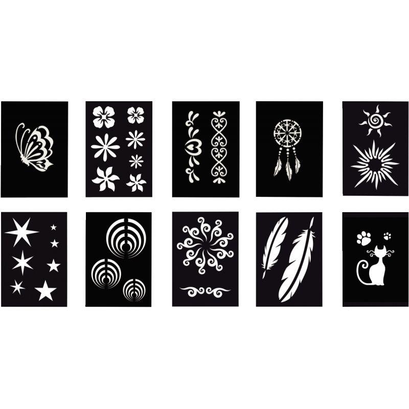Image de  Lot de 10 pochoirs adhésifs repositionnables, assortiment 1 