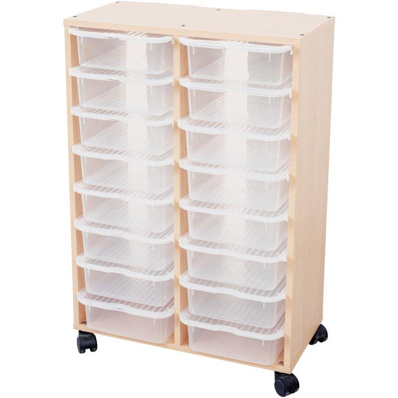 Image de  Meuble + 16 bacs en plastique hauteur 97cm 