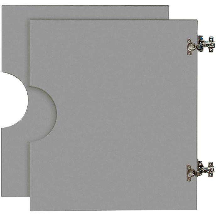 Image de  Lot de 2 portes basses grises pour grande armoire 