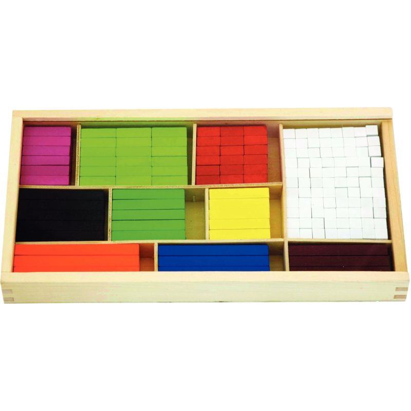 Image de  Coffret de 308 réglettes en bois 10 couleurs 