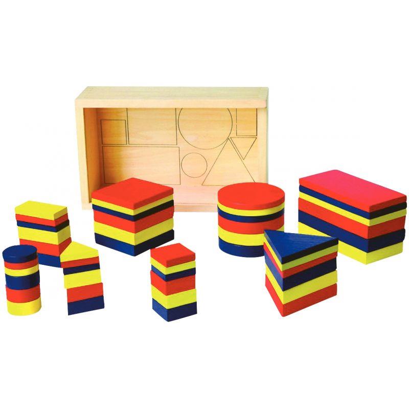 Image de  Coffret 48 formes géométriques en bois 