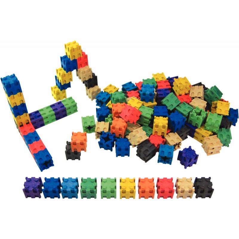 Image de  Carton de 100 cubes encastrables 10 couleurs assorties 