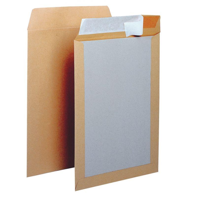 Image de  Boite de 100 pochettes dos cartonné 260x330mm bande siliconnée 