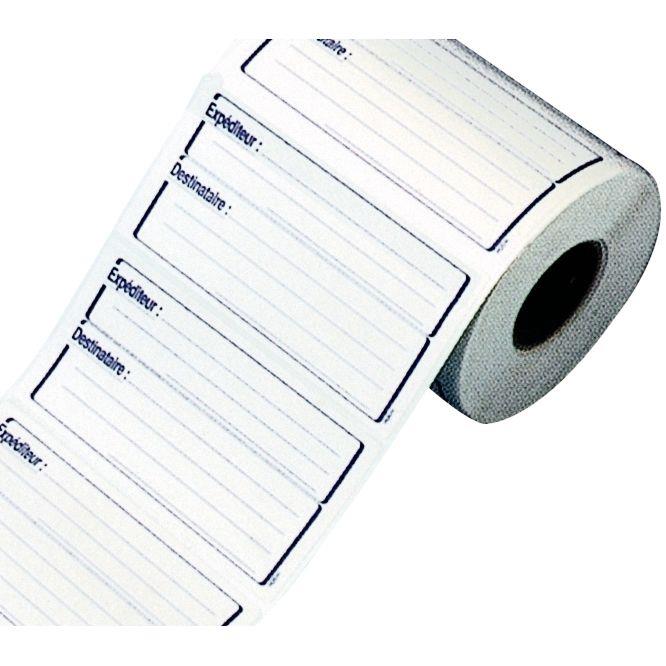 Image de  Rouleau de 500 étiquettes adhésives expéditeur / destinataire 125x65mm 