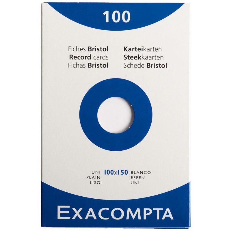 Image de  Boîte de 100 fiches bristol non perforées carte forte 205 g uni blanc format 10 x 15 cm 