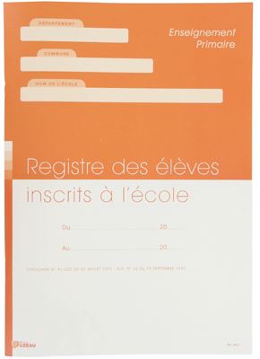 Image de  Registre des élèves inscrits à l'école. 