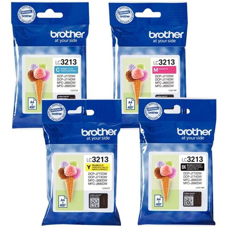 Image de  Brother GLACE lot 4 cartouches encre NCMJ haute capacité authentique LC3213VALBP 
