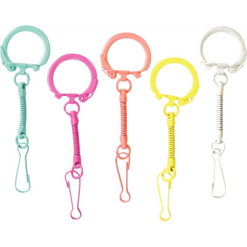 Image de  Sachet de 10 porte-clés coloris pop avec mousqueton 