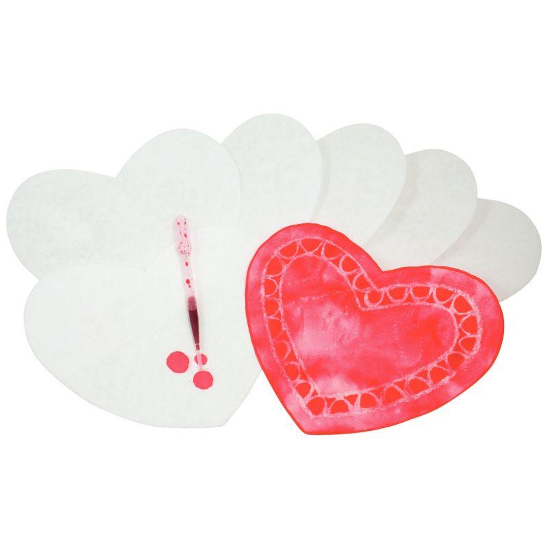 Image de  Sachet de 50 coeurs en papier diffuseur blanc format 22 x 15 cm 