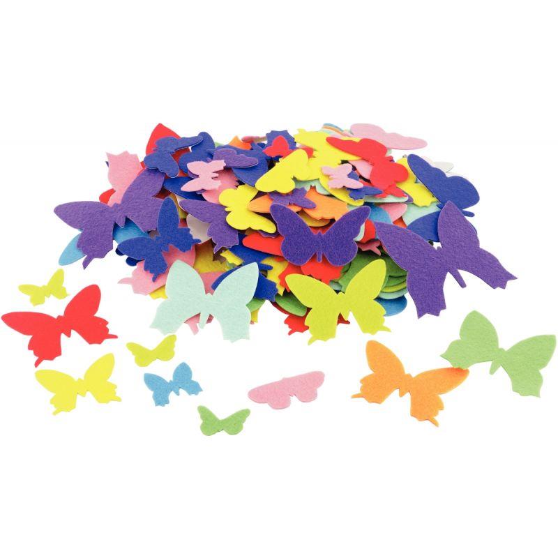 Image de  Sachet de 150 papillons en feutrine adhésives 