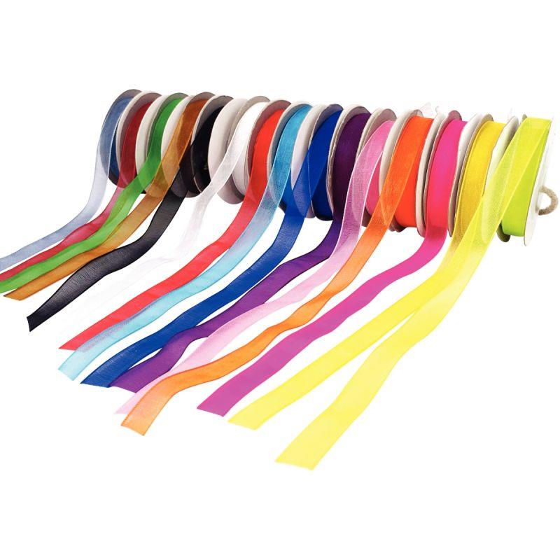 Image de  Boite de 15 rubans organza dimensions 9 mm x 10 m 