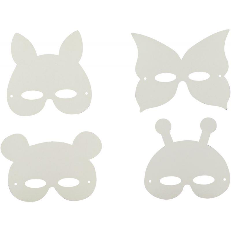 Image de  Lot de 24 masques en carton forme animaux assortis 