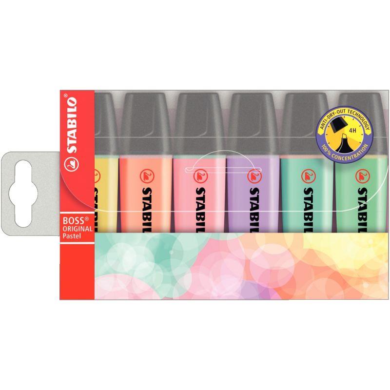Image de  Pochette de 6 surligneurs Boss pastels assortis 