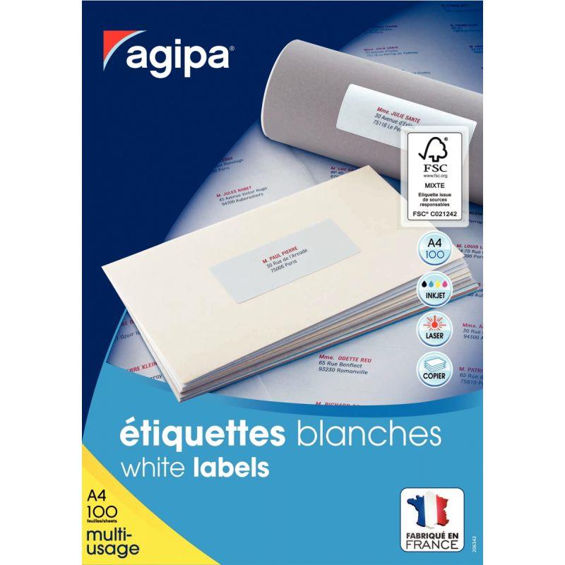 Image de  Boîte de 1600 étiquettes multi-usages blanches 105x37mm 