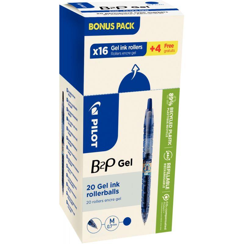 Image de  Pack de 20 stylos gel B2P bleus dont 4 gratuits 