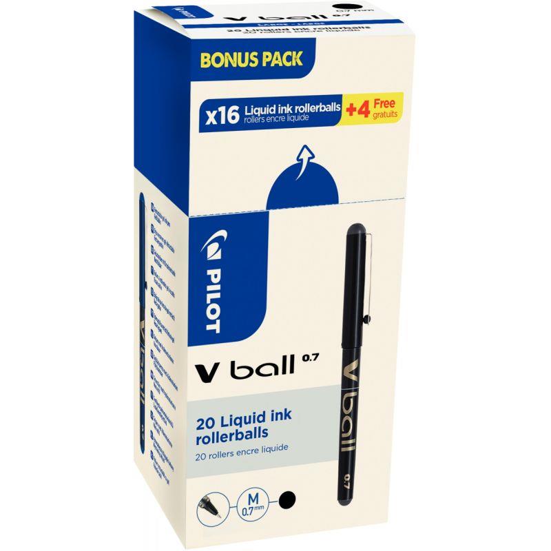 Image de  Pack de 20 rollers V-Ball 0,7mm noirs dont 4 offerts 