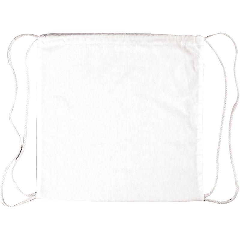 Image de  Lot de 10 sacs à dos en coton blanc avec cordon, grand modèle 