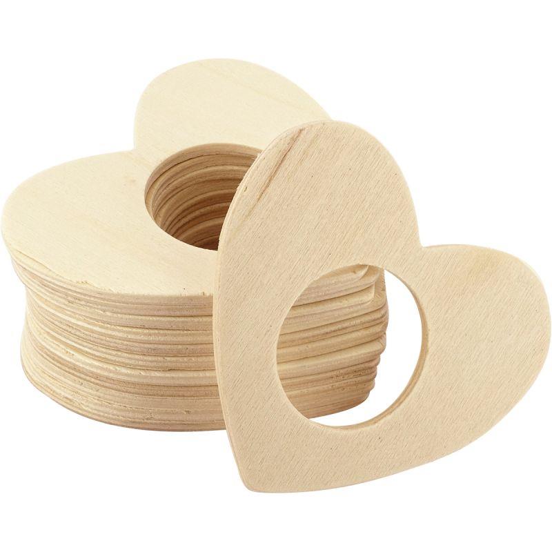 Image de  Lot de 12 ronds de serviette forme cœur 