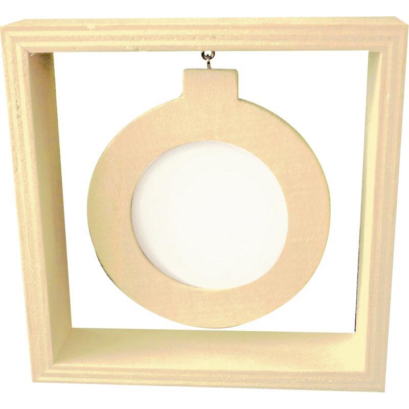 Image de  Cadre photo rond suspendu, en bois 