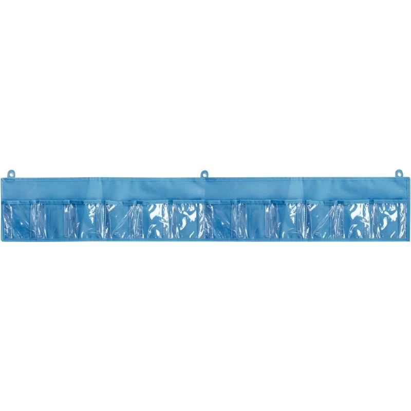 Image de  Rangement mural horizontal bleu avec 12 pochettes 