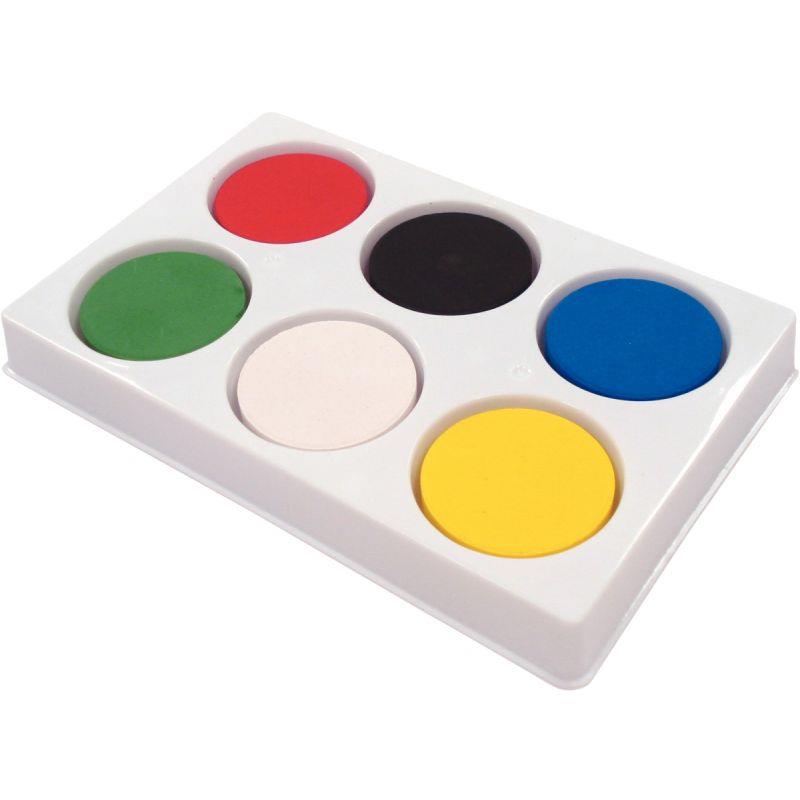 Image de  Palette de 6 galets de gouache assortis, diamètre 44 mm 